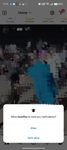 Insta Plus download screen